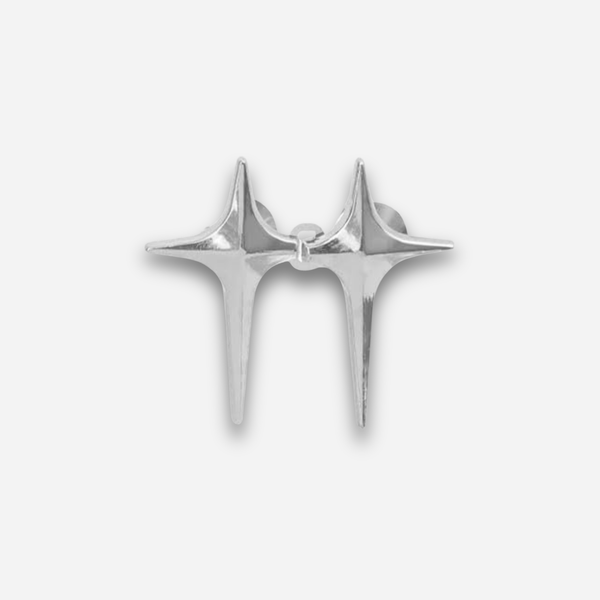Pair of silver waist knots on a white background