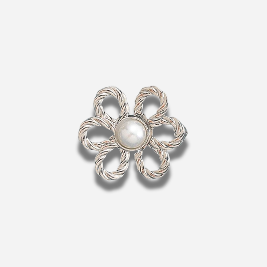 Silver pearl waist knot on a light gray background