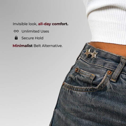 waist knots denim met promotekst