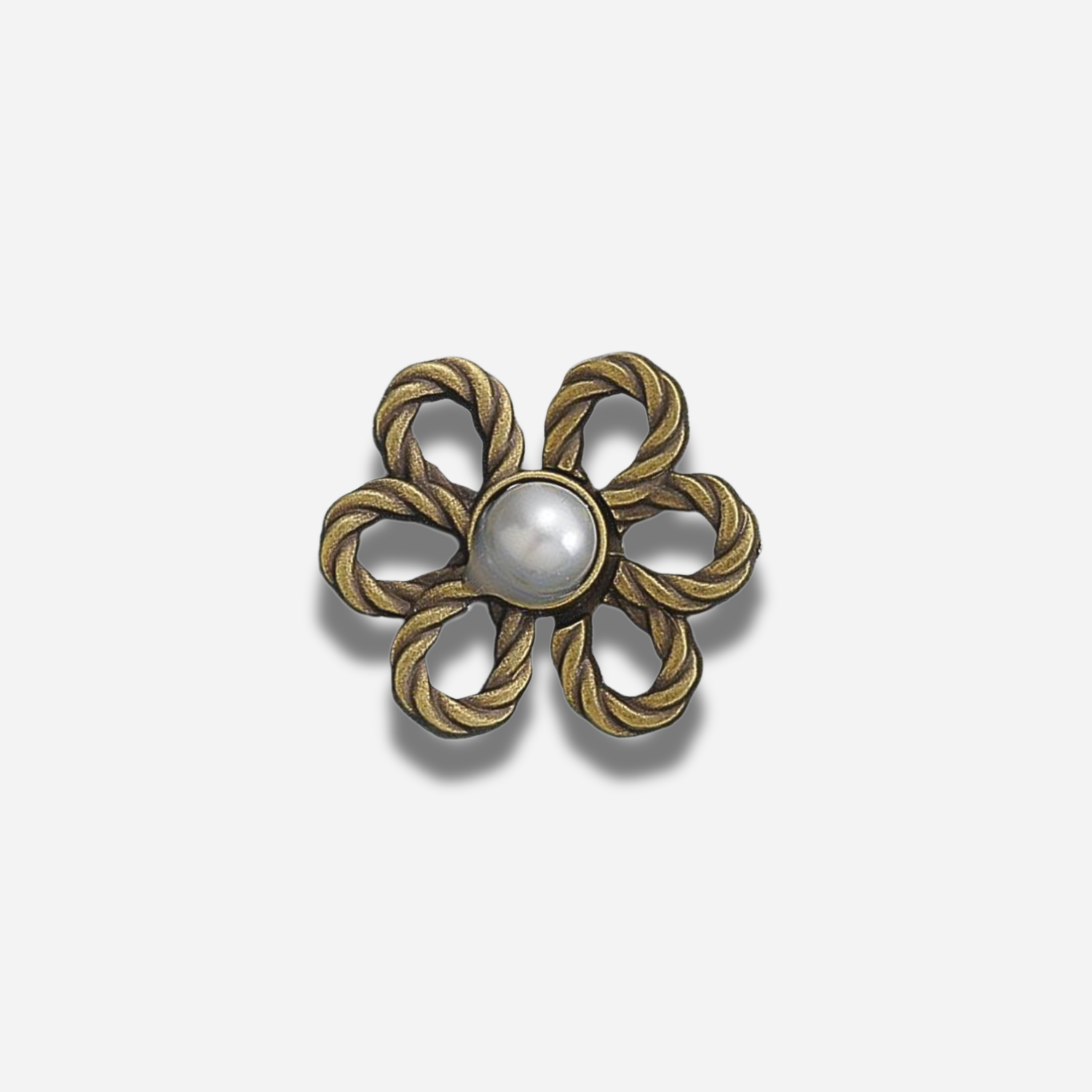 Antique gold pearl waist knot on a light gray background