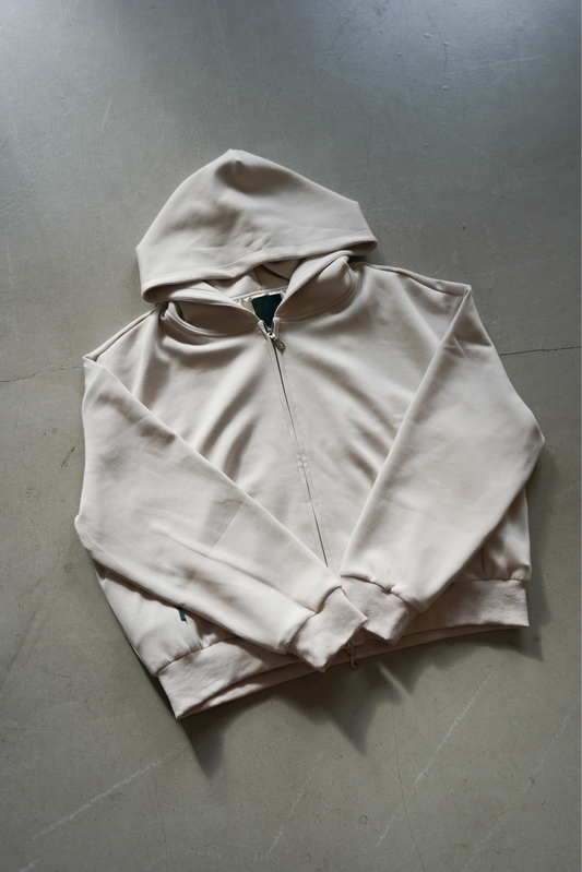 BILLIE CROPPED ZIP UP CREAM