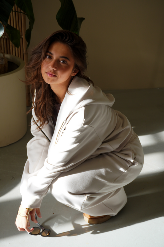 BILLIE CROPPED ZIP UP CREAM