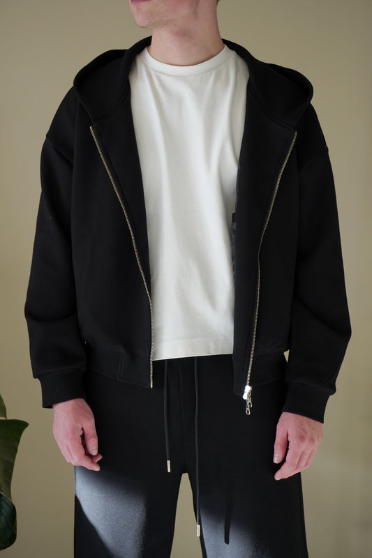 BILLIE CROPPED ZIP UP BLACK