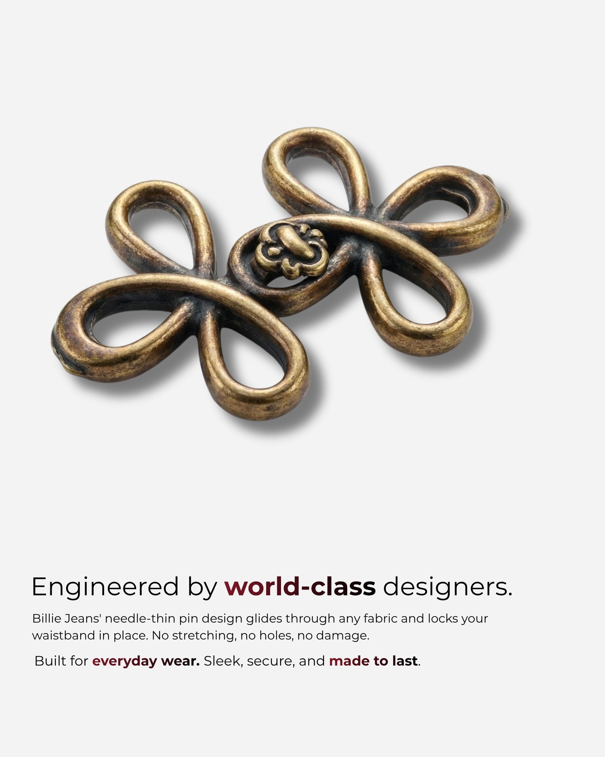 Two decorative metal clasps with a floral design, displayed on a light background.