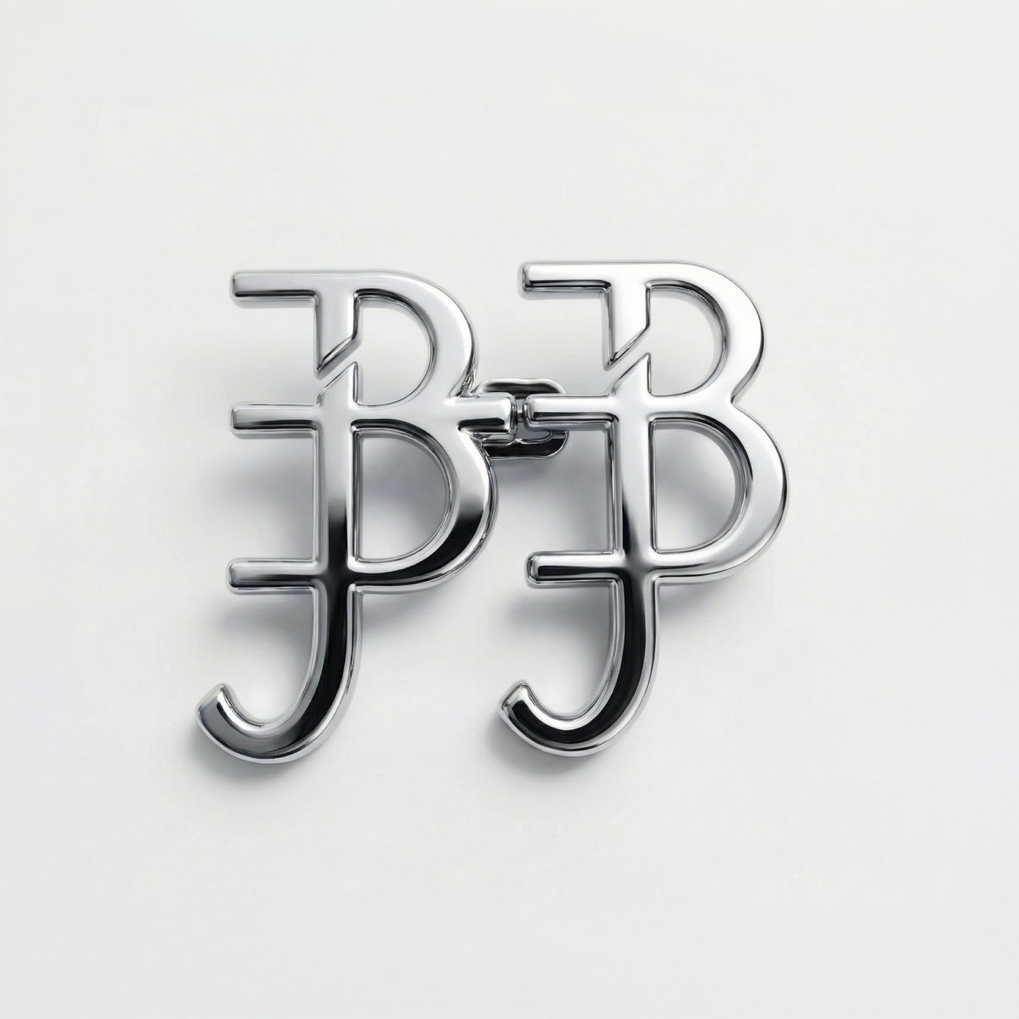 Silver logo with 'BB' on a light gray background