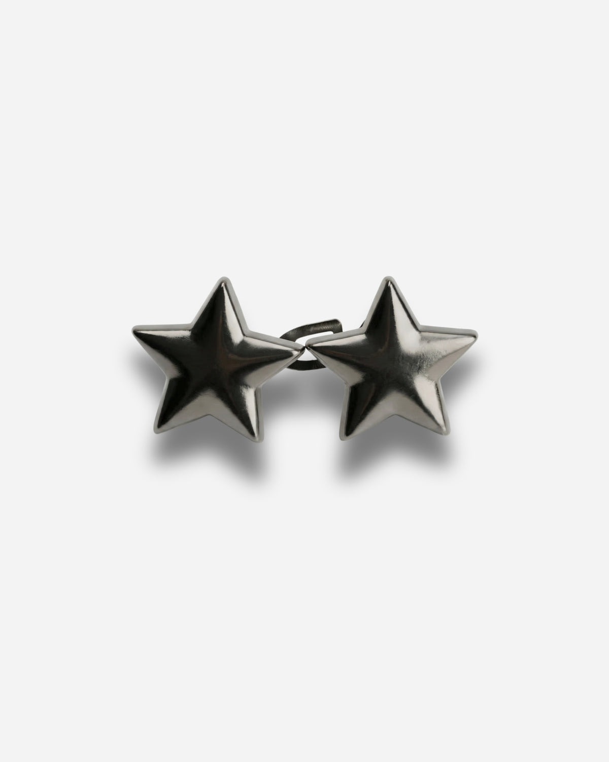 Billie Jeans Pins Star jeans pins in gunmetal black, two star-shaped pins with butterfly clasps, front view on a light background