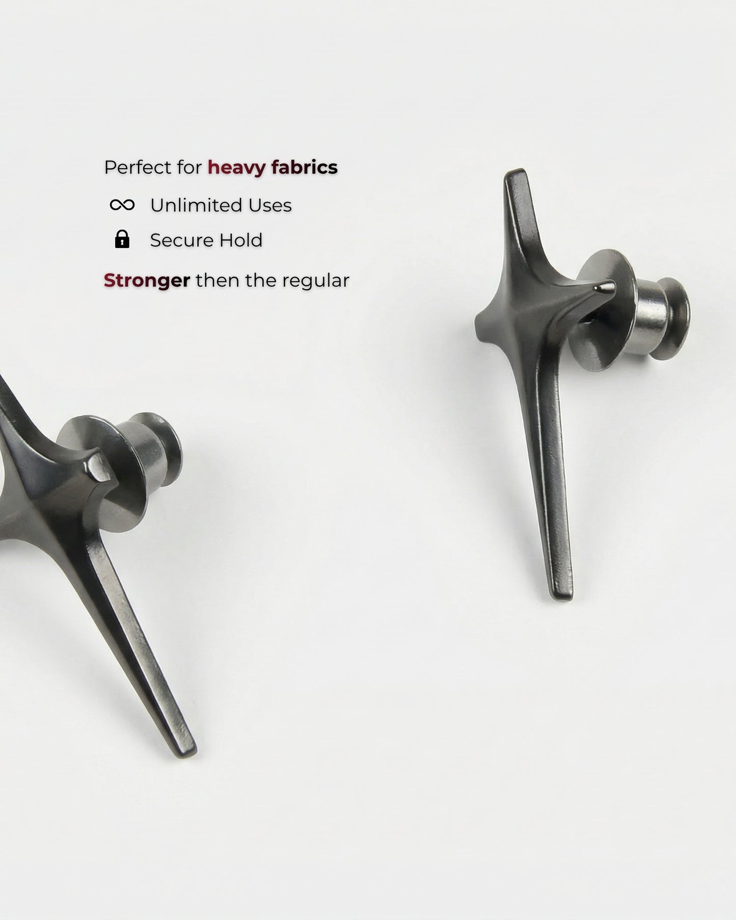 Two metallic fasteners on a plain white background.