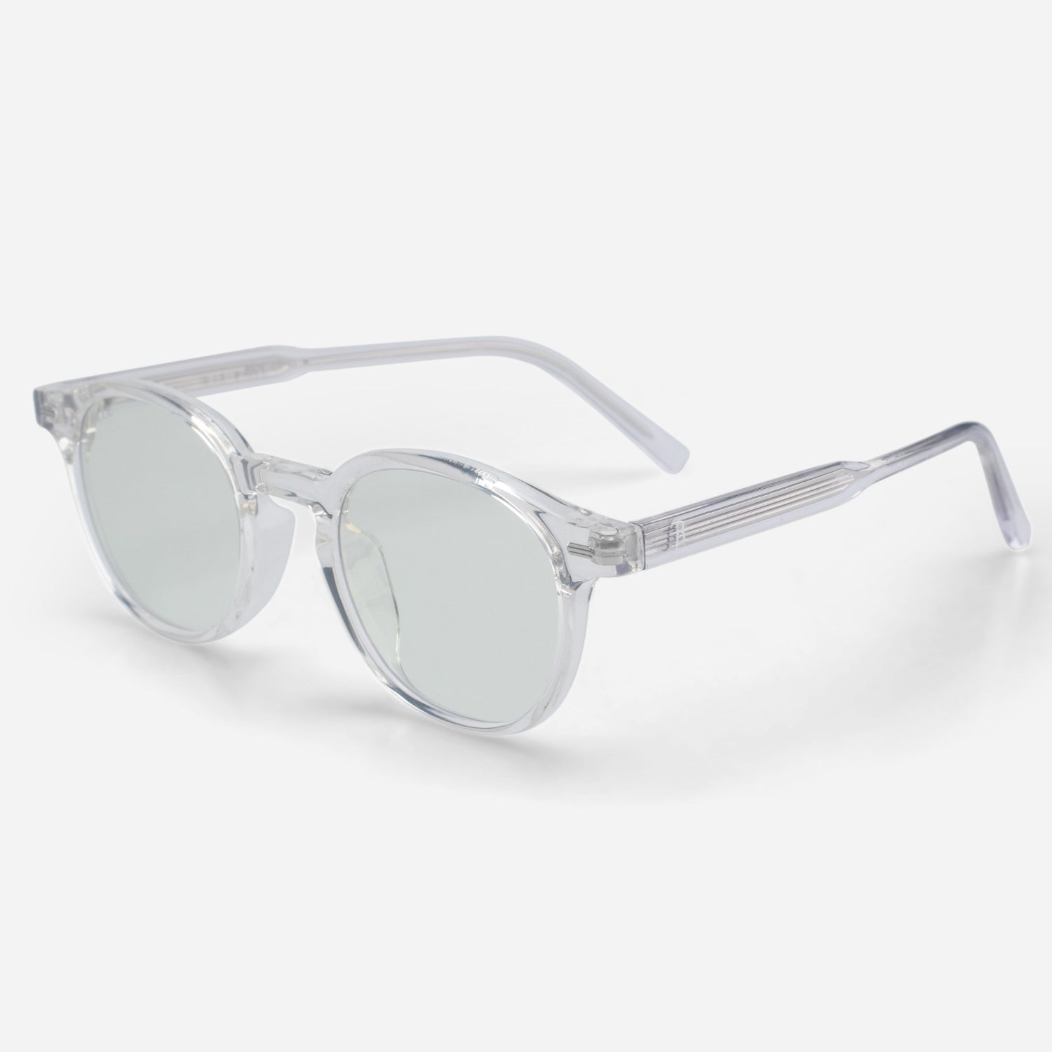 Clear round Blue light glasses on a white background