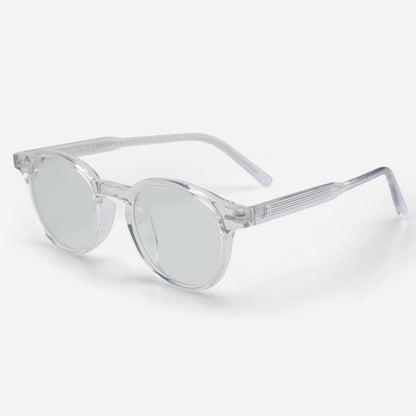 Clear round Blue light glasses on a white background