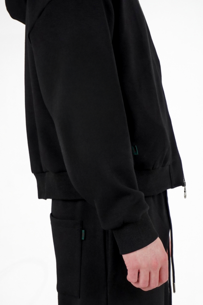 BILLIE CROPPED ZIP UP BLACK