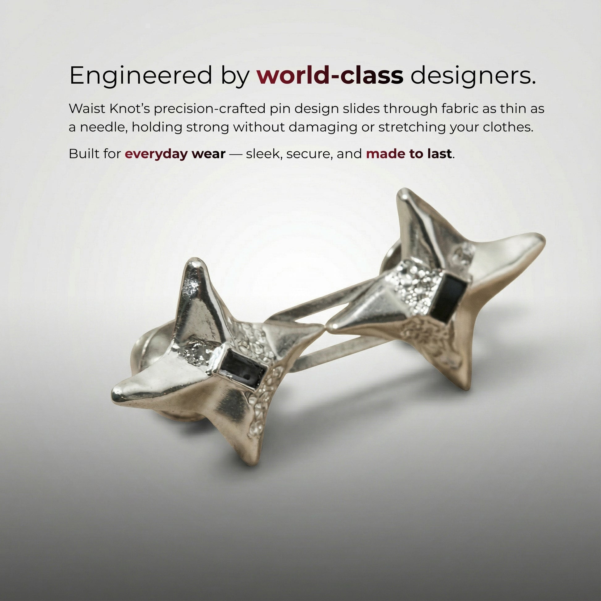 zilveren stervormige waist knots promotekst