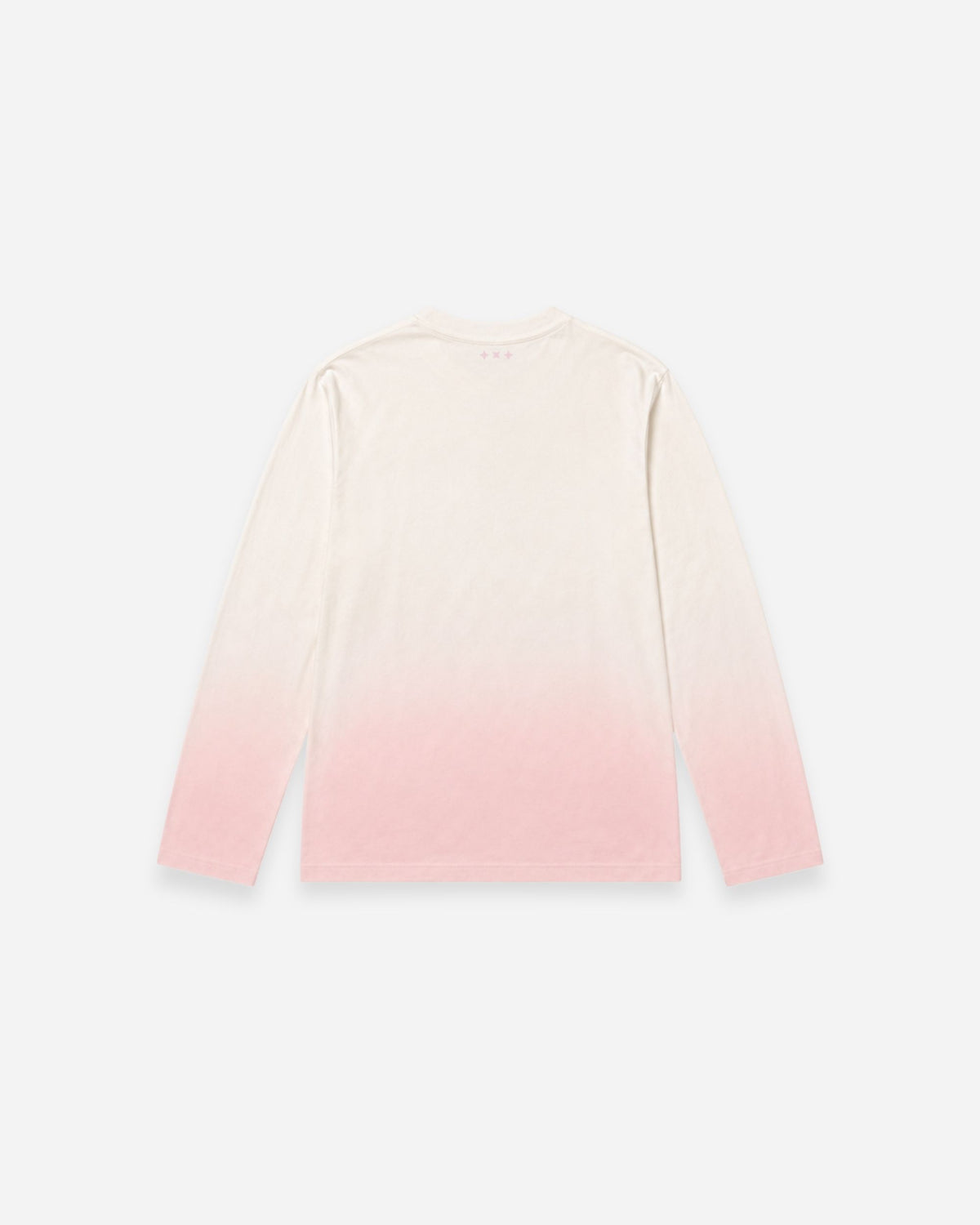 Billie Long Sleeve Fade, cream to pink ombre long sleeve shirt, back view