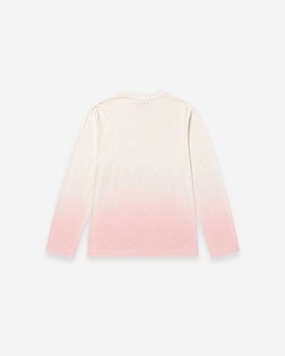 Billie Long Sleeve Fade, cream to pink ombre long sleeve shirt, back view