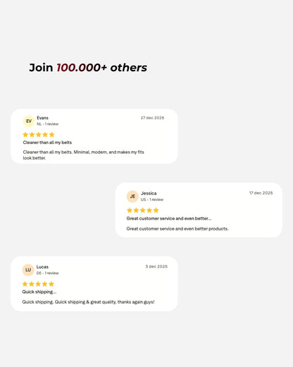 Customer reviews with star ratings on a light background.
