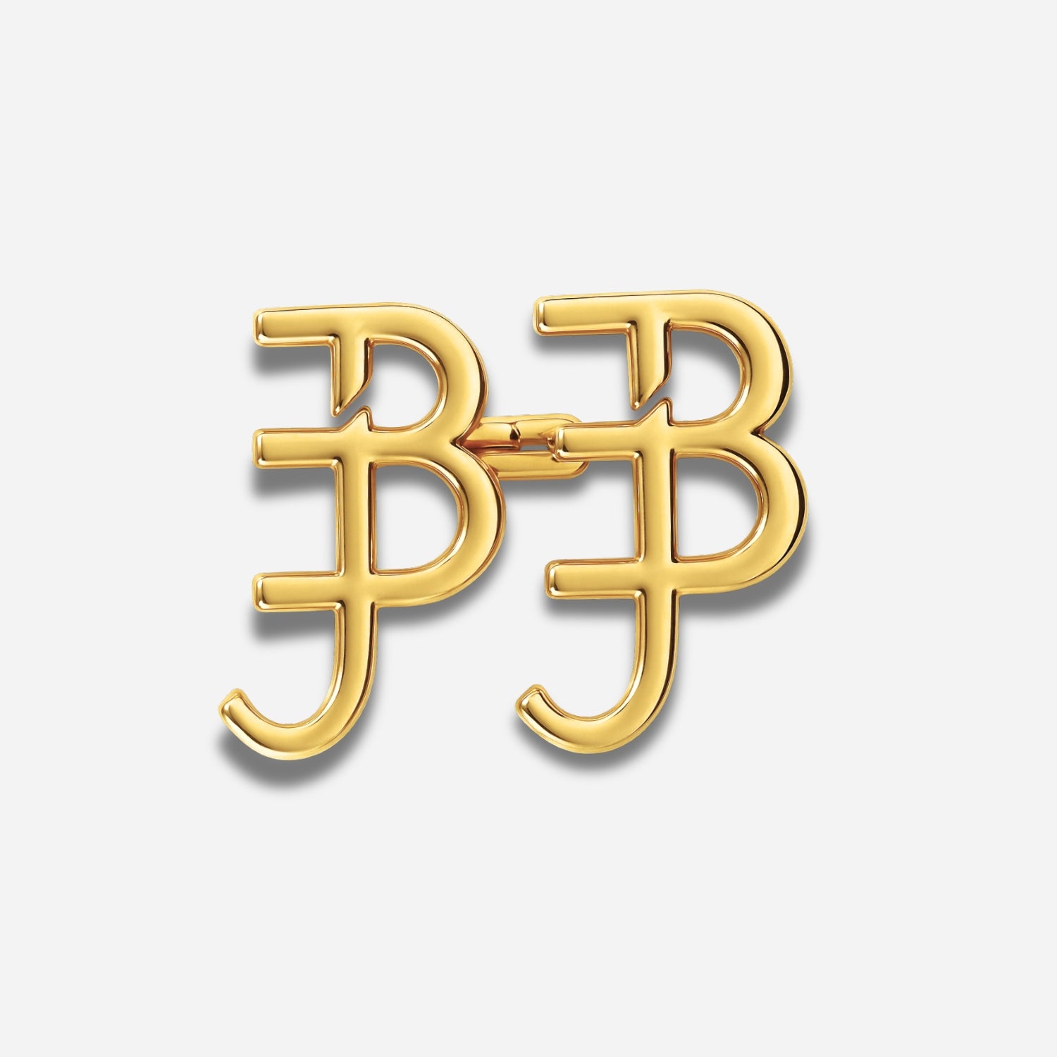 Gold waist knots with 'BJ' initials on a light gray background