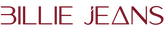 Logo of 'BILLIE JEANS' in red text on a white background